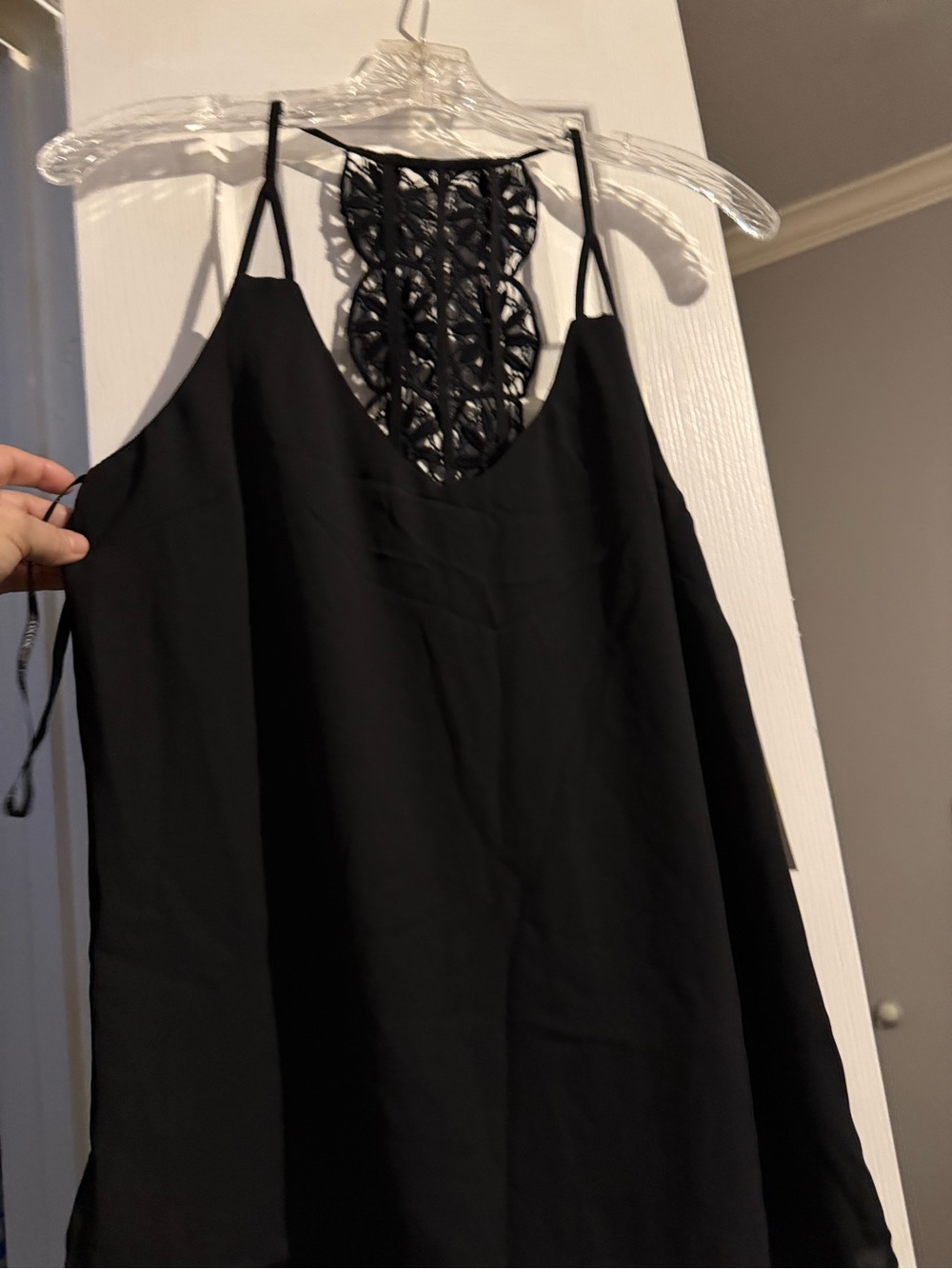 XOXO Black Strapless Dress with Crochet Back Detail